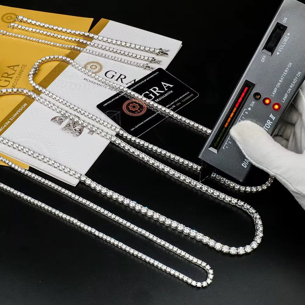VVS MOISSANITE TENNIS BRACELET / CHAIN (Pass Diamond Test)