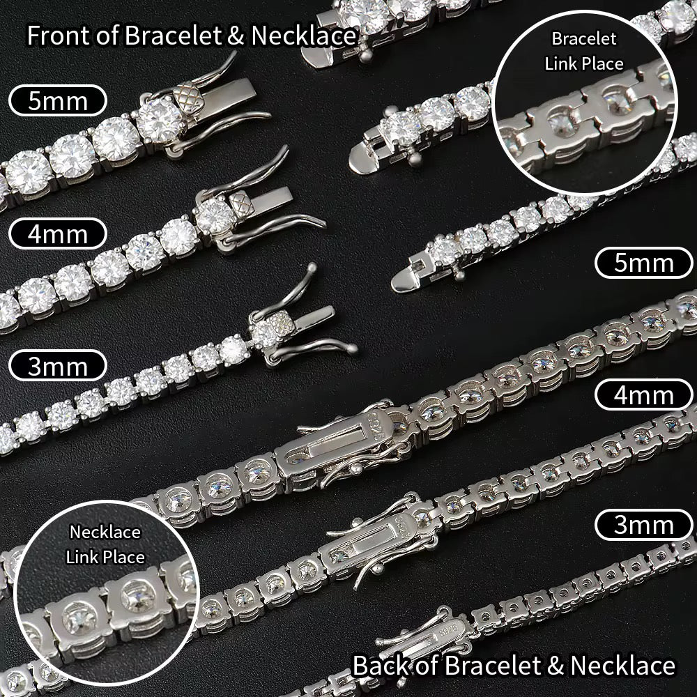 VVS MOISSANITE TENNIS BRACELET / CHAIN (Pass Diamond Test)