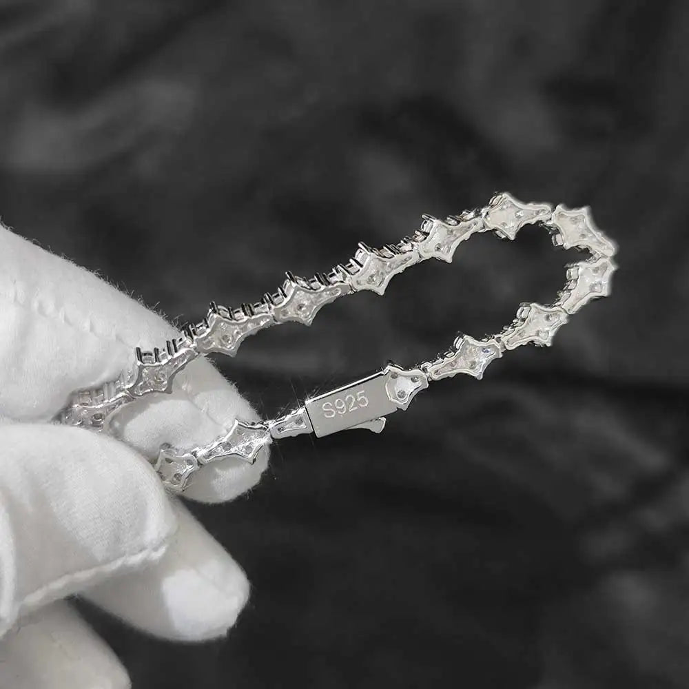 VVS MOISSANITE FLOWER TENNIS BRACELET