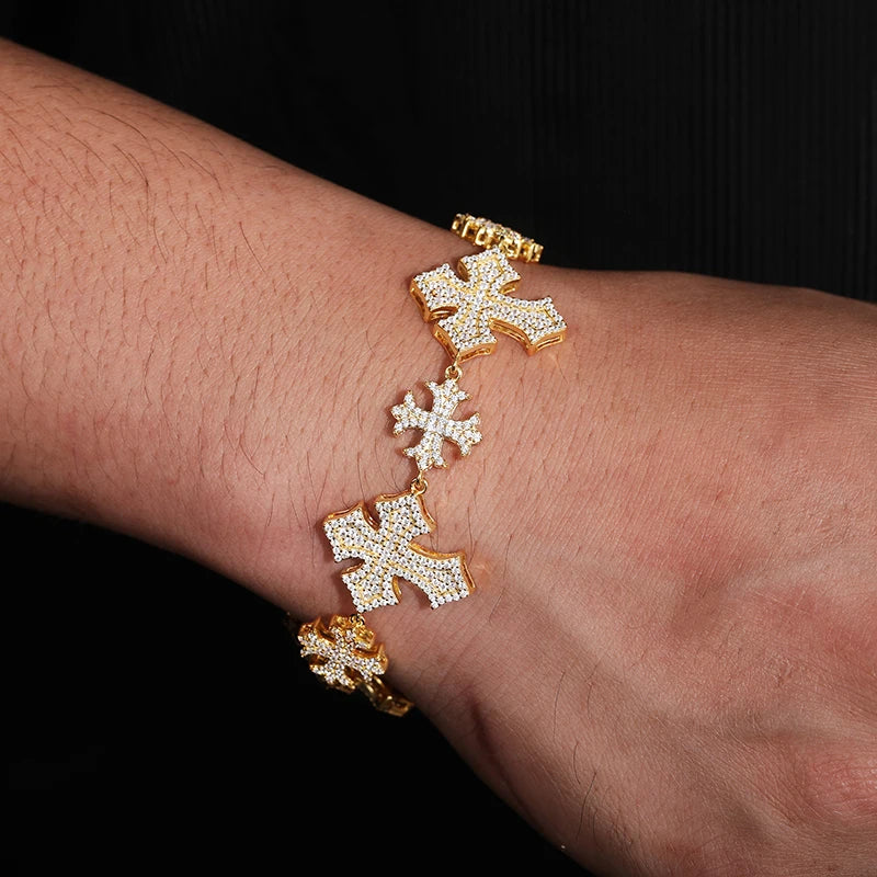 ICED OUT CROSS BRACELET