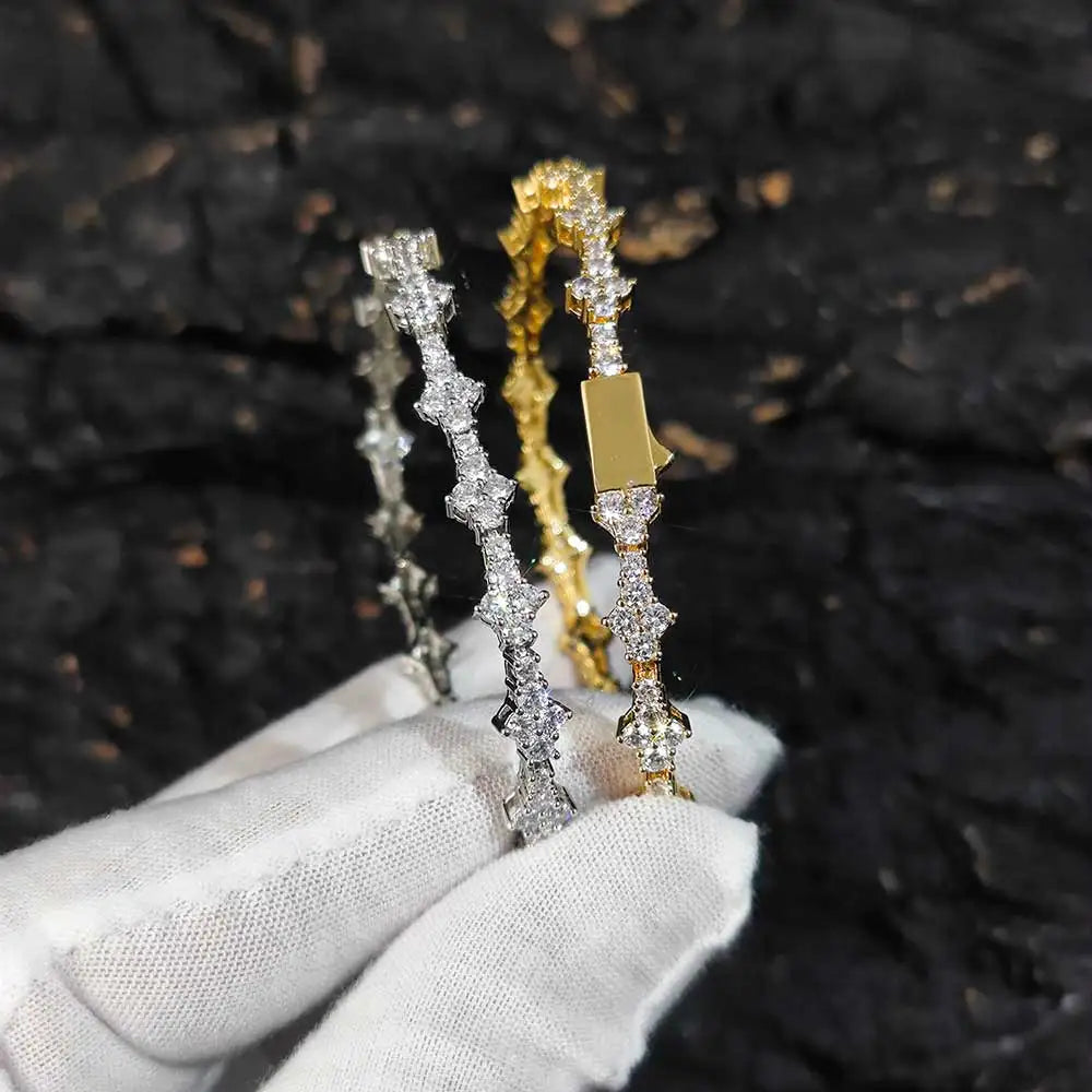 VVS MOISSANITE FLOWER TENNIS BRACELET