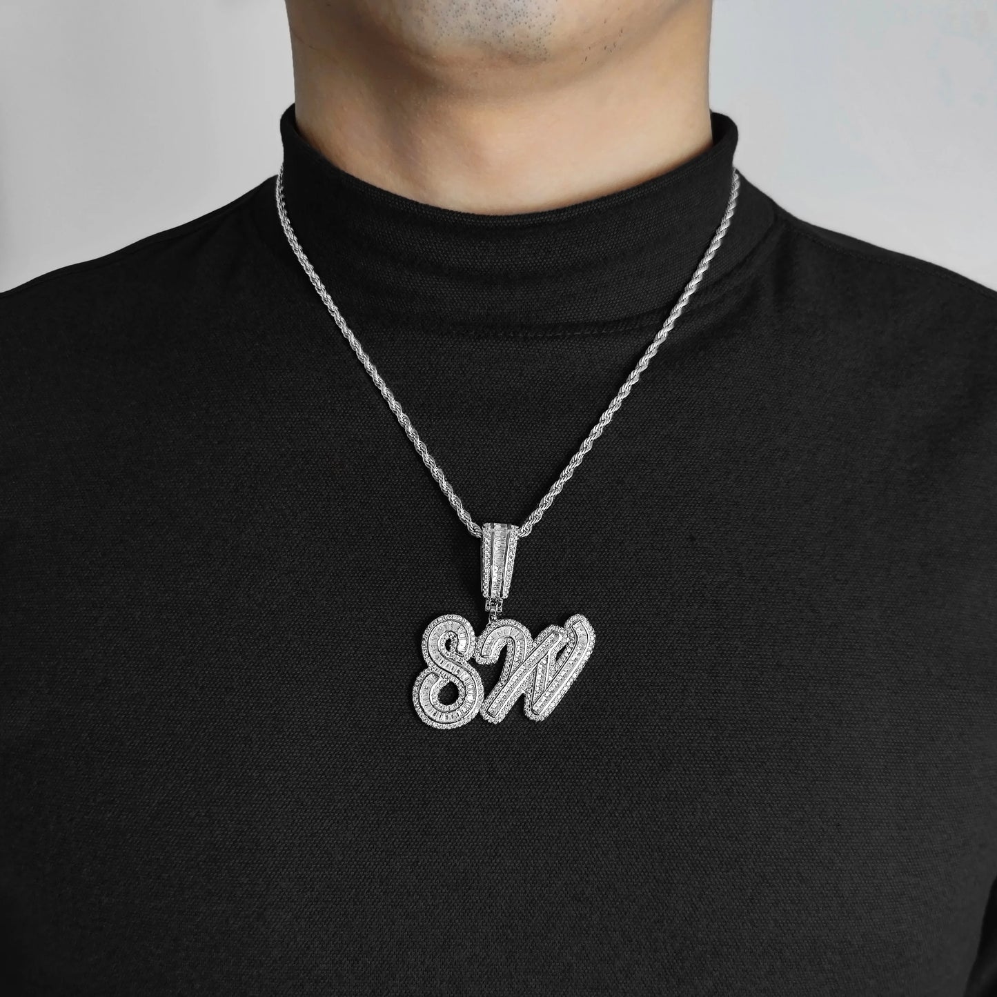 CUSTOM ICED OUT LETTER CHAIN - ONLY ICE