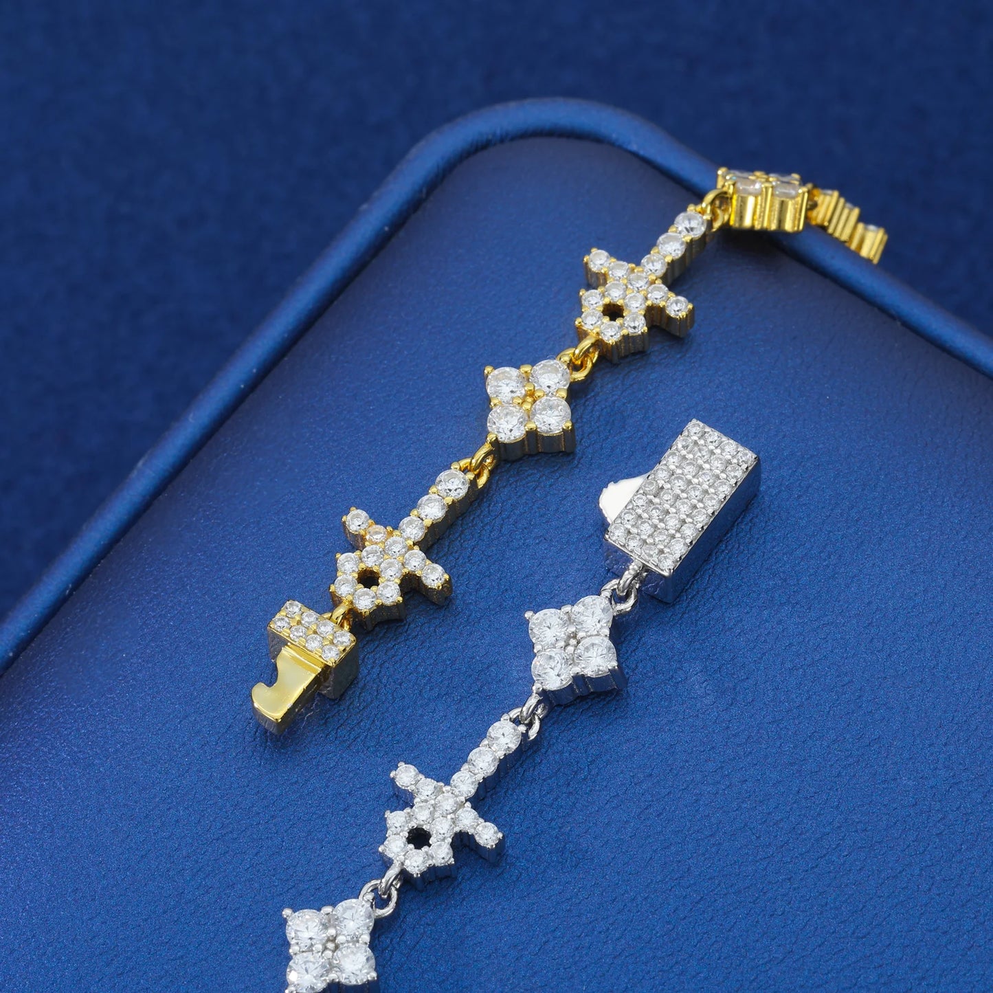 ICED OUT ANKH CROSS BRACELET