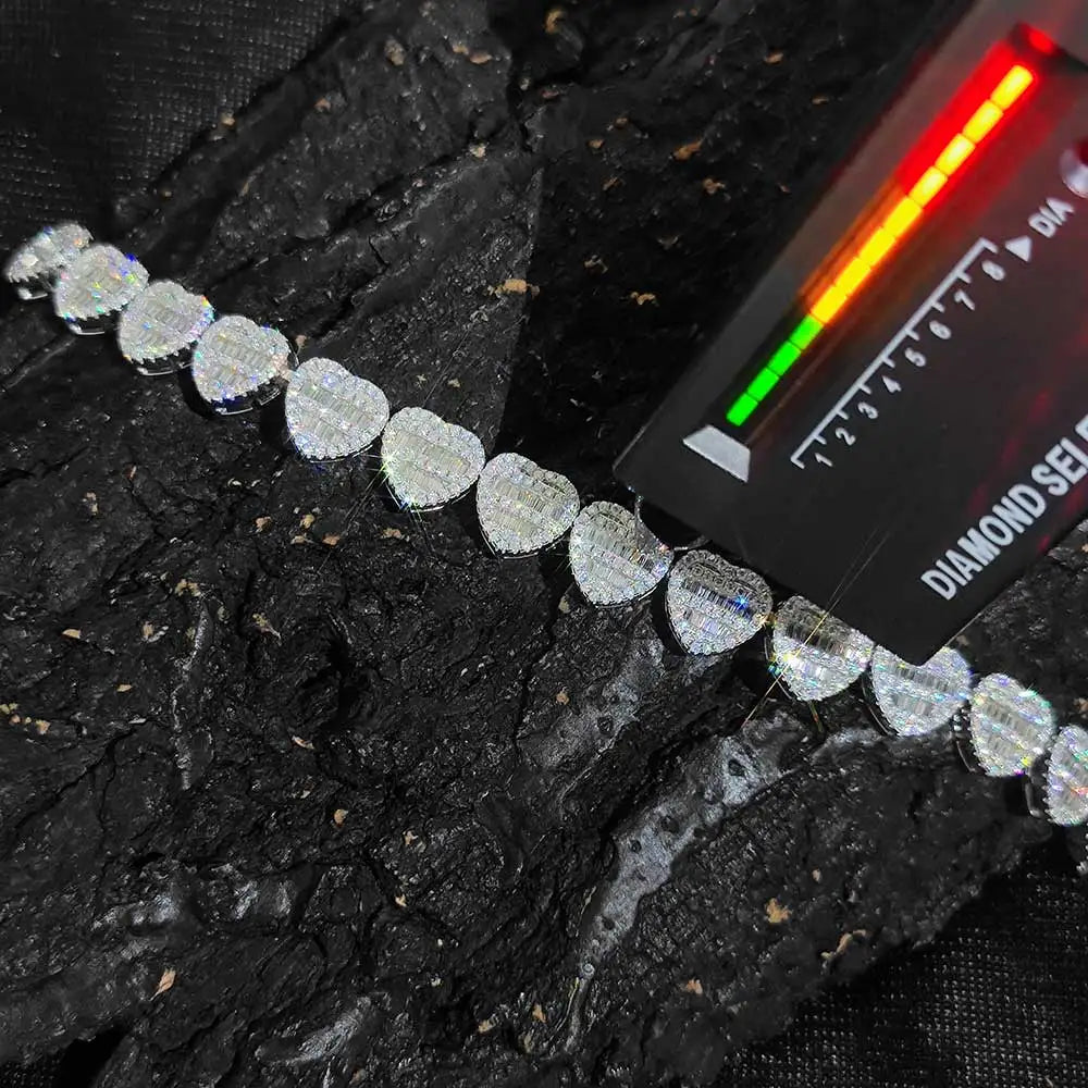 VVS MOISSANITE HEART-SHAPED CHAIN / BRACELET (Pass Diamond Test) - ONLY ICE