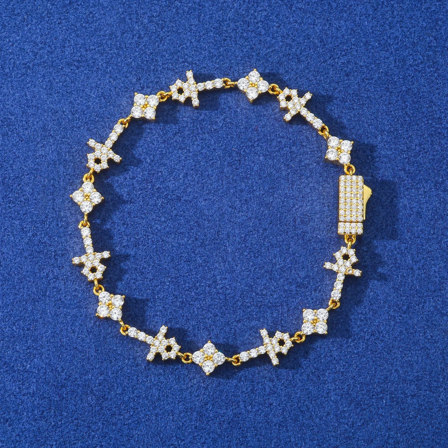 ICED OUT ANKH CROSS BRACELET