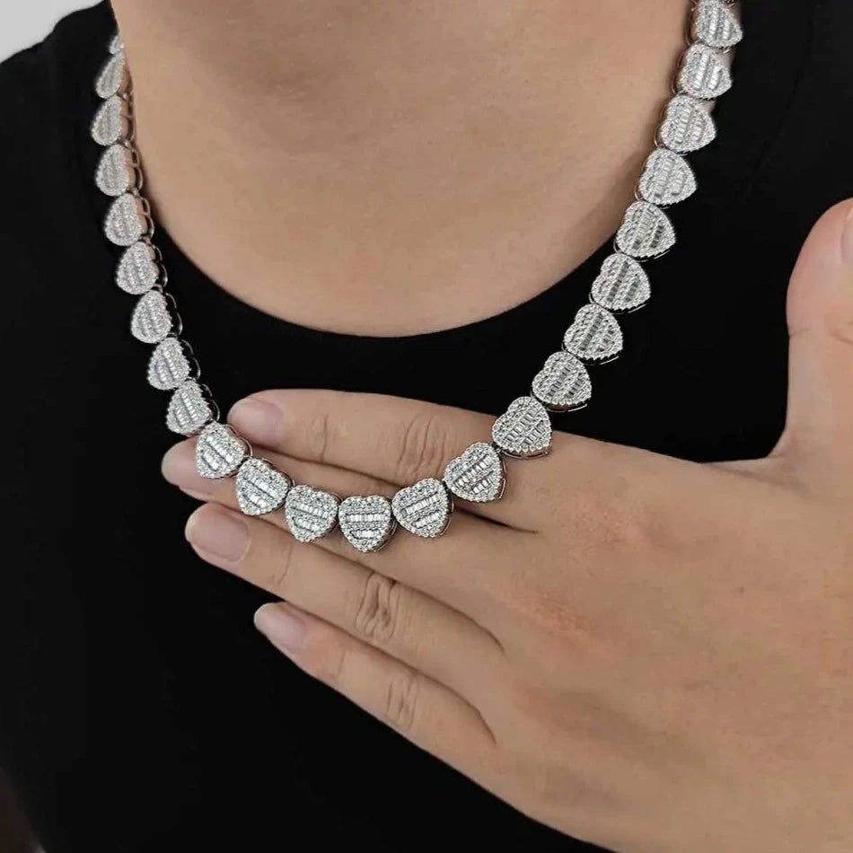 VVS MOISSANITE HEART-SHAPED CHAIN / BRACELET (Pass Diamond Test) - ONLY ICE