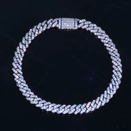 6MM ICED CUBAN BRACELET - WHITE GOLD
