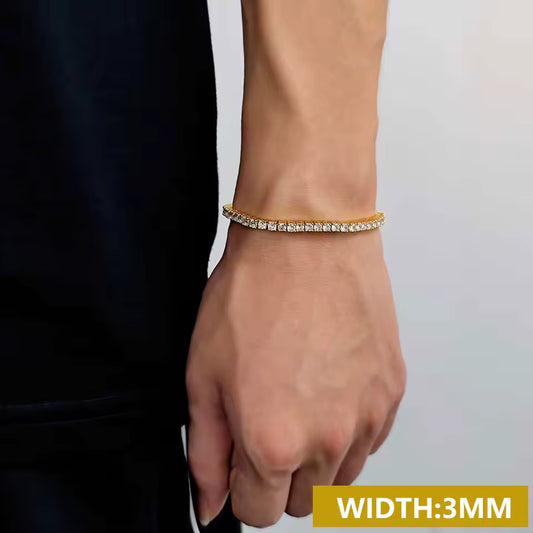 3MM TENNIS BRACELET - GOLD