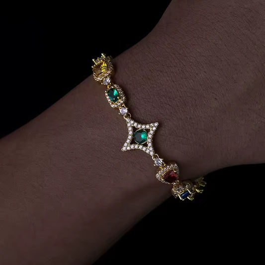 CRYSTAL GEMSTONE BRACELET - GOLD