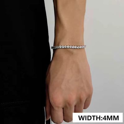 4MM TENNIS BRACELET - WHITE GOLD