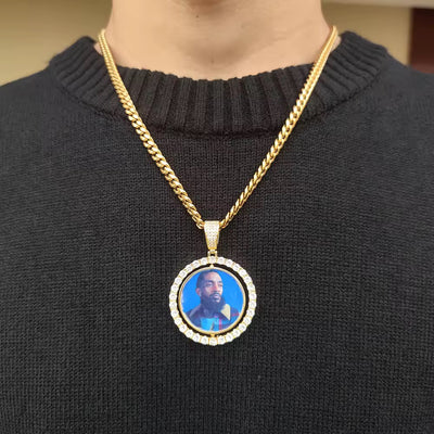 CUSTOM DOUBLE-SIDED ROTATING PHOTO PENDANT