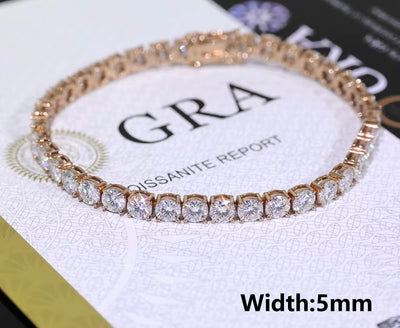 5MM VVS MOISSANITE TENNIS BRACELET - ROSE GOLD