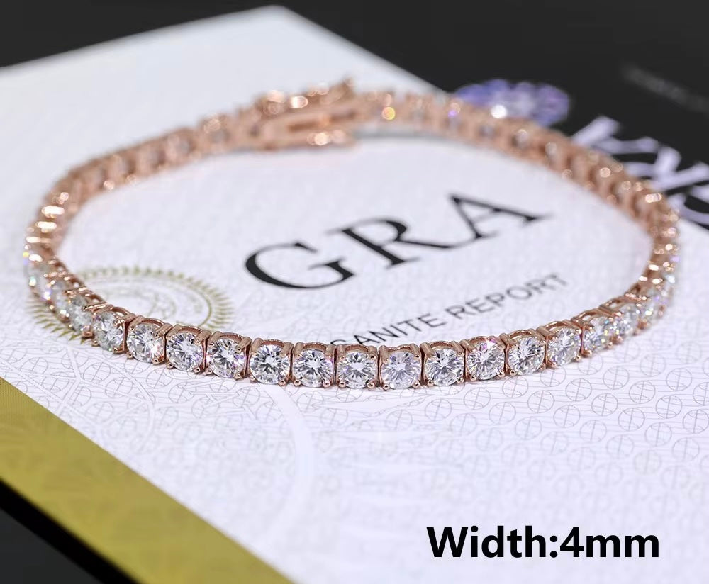 4MM VVS MOISSANITE TENNIS BRACELET - ROSE GOLD