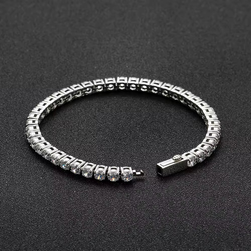 4MM TENNIS BRACELET - WHITE GOLD