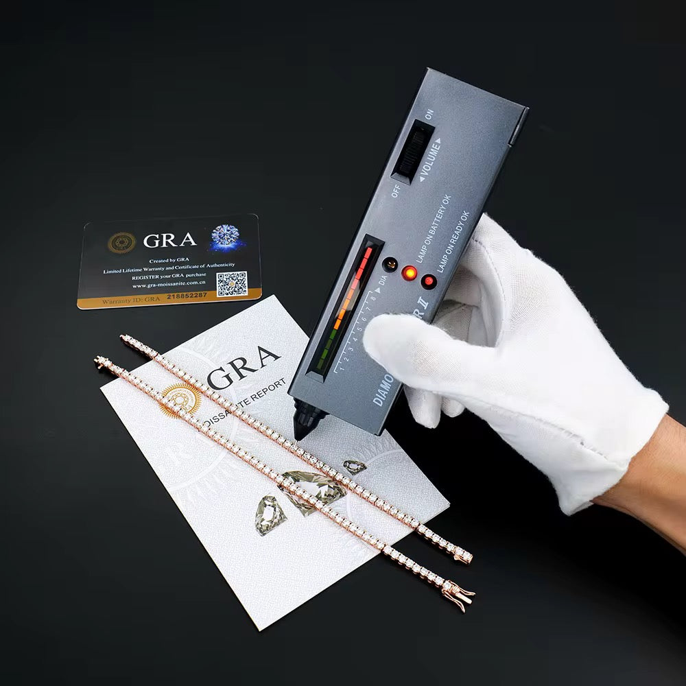 3MM VVS MOISSANITE TENNIS BRACELET - ROSE GOLD