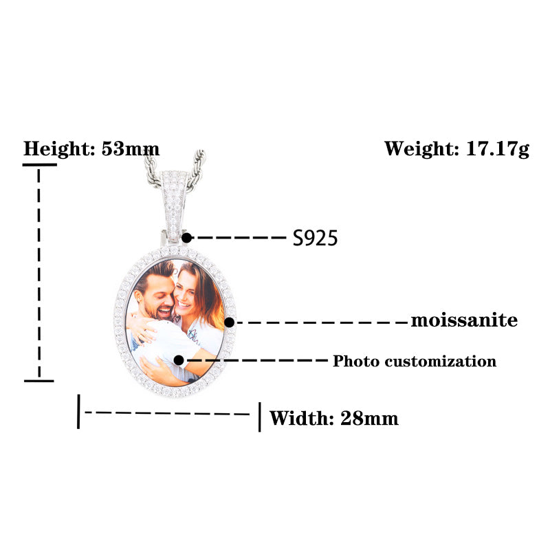 VVS MOISSANITE OVAL MEMORIAL PENDANT