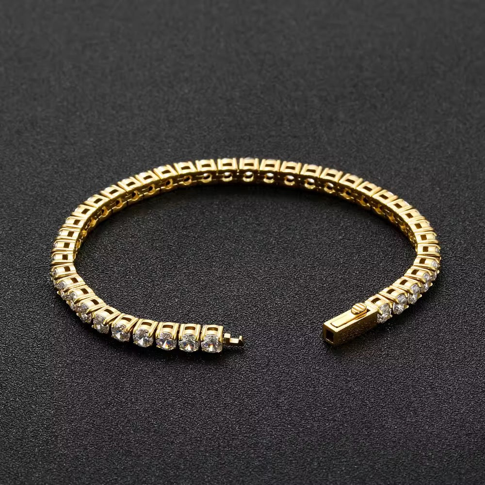 4MM TENNIS BRACELET - GOLD