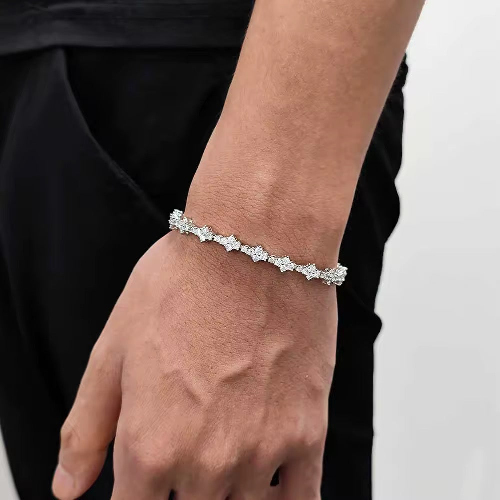 HONEYCOMB BRACELET - WHITE GOLD