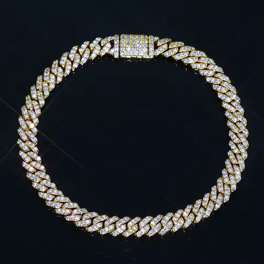 6MM ICED CUBAN BRACELET - GOLD