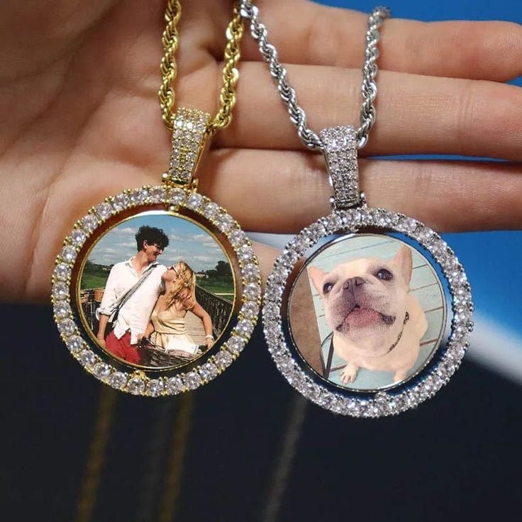 CUSTOM DOUBLE-SIDED ROTATING PHOTO PENDANT - ONLY ICE