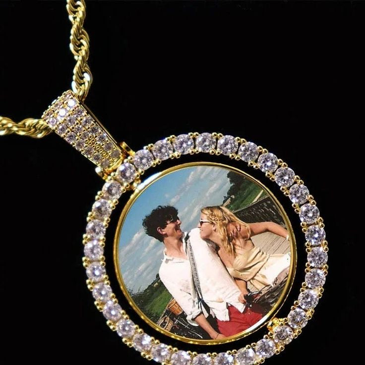 CUSTOM DOUBLE-SIDED ROTATING PHOTO PENDANT - ONLY ICE