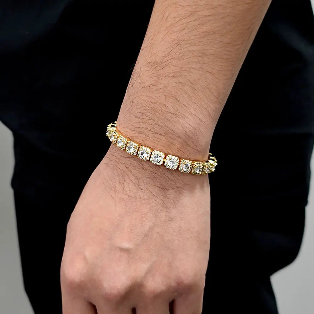 CLUSTERED TENNIS BRACELET - GOLD