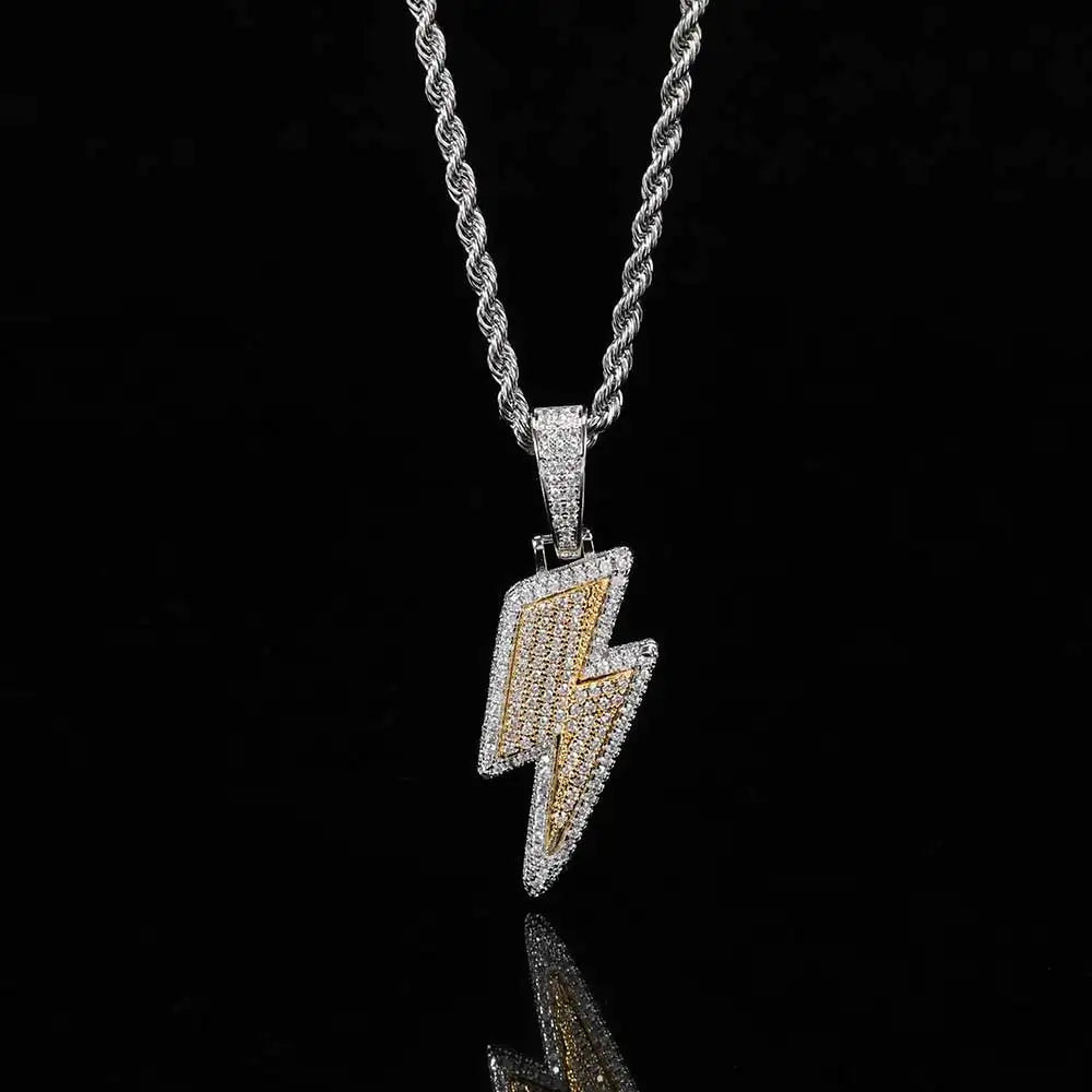 ICED OUT LIGHTNING PENDANT NECKLACE