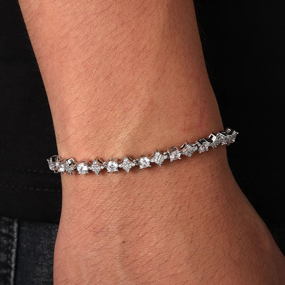 SUN-STAR TENNIS BRACELET - WHITE GOLD