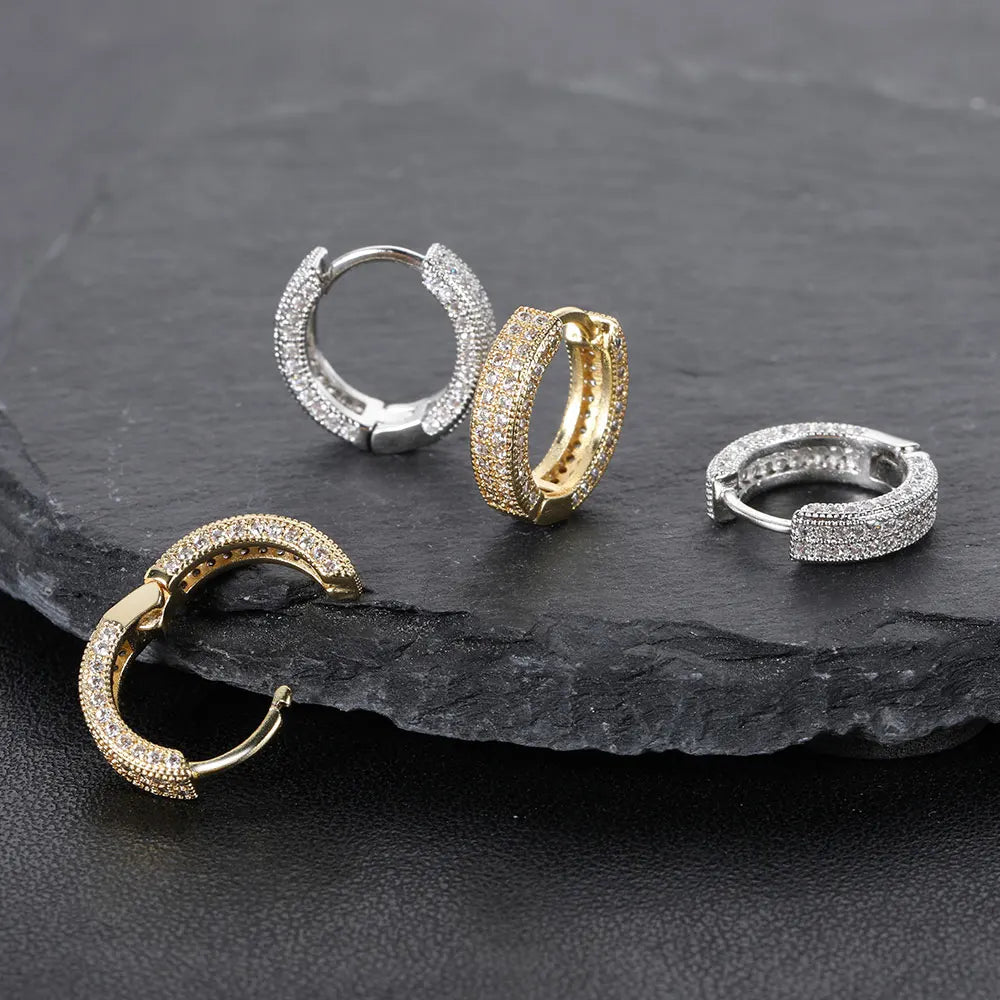 ICED OUT HOOP EARRINGS - ONLY ICE