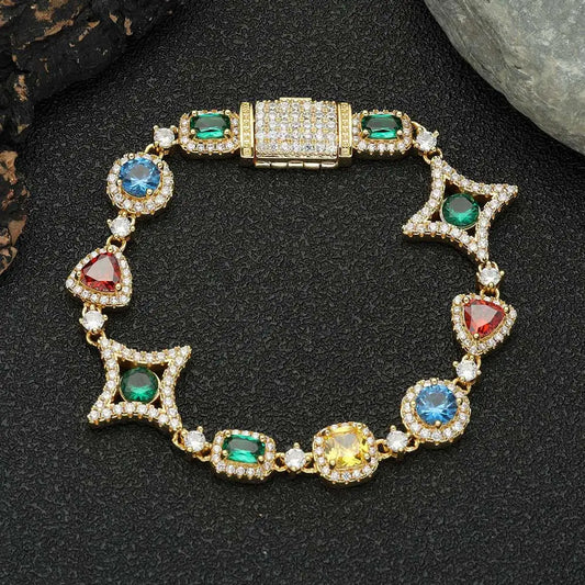 CRYSTAL GEMSTONE BRACELET - GOLD