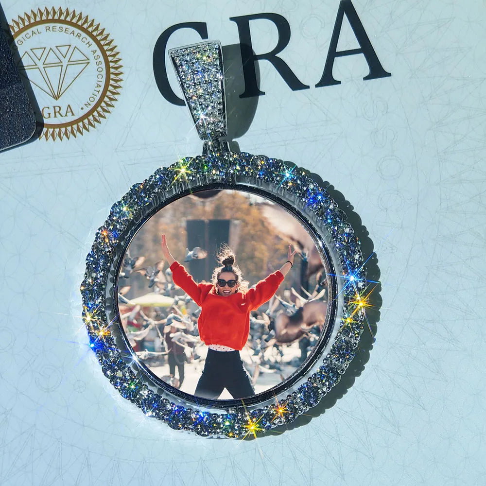 CUSTOM ROTATING PHOTO PENDANT - VVS MOISSANITE