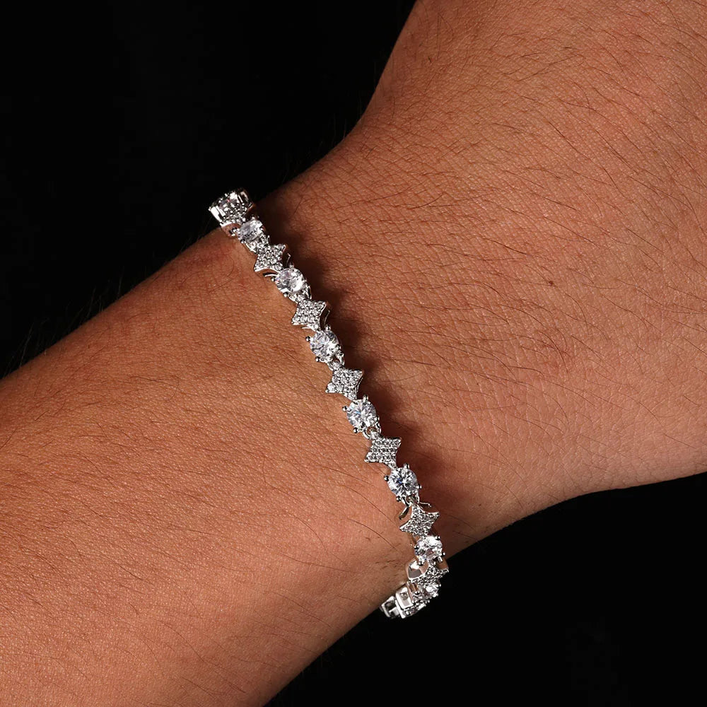 SUN-STAR TENNIS BRACELET - WHITE GOLD