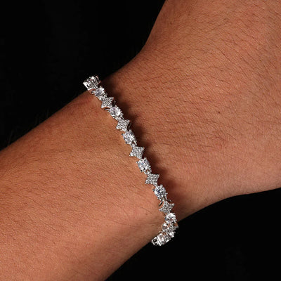 SUN-STAR TENNIS BRACELET - WHITE GOLD