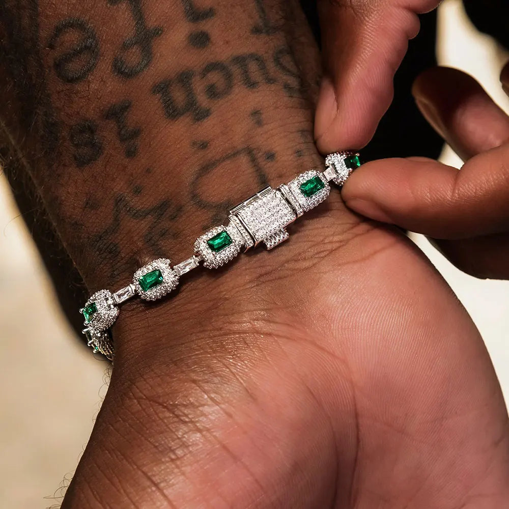 ICED OUT EMERALD DIAMOND BRACELET - ONLY ICE