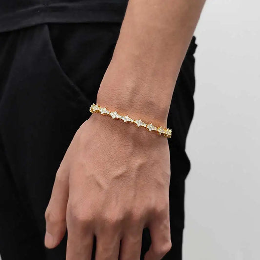 FLOWER TENNIS BRACELET CHAIN - ONLY ICE
