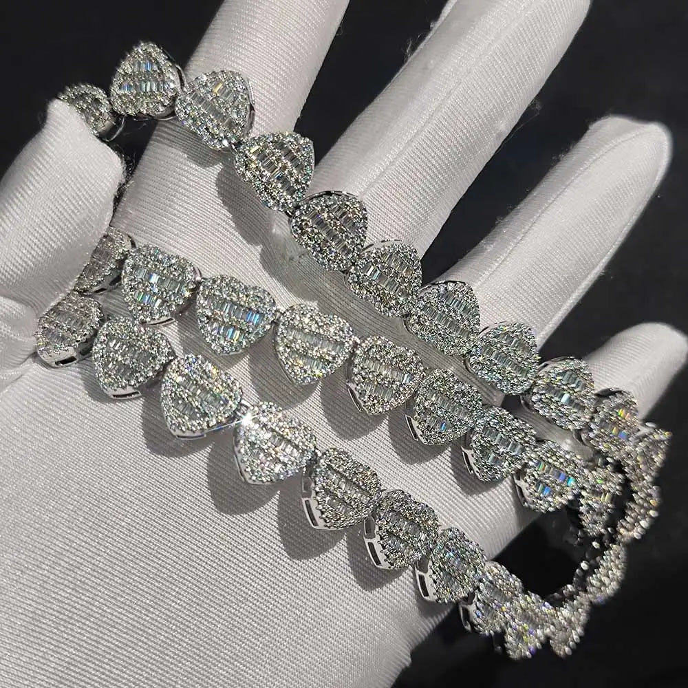 VVS MOISSANITE HEART-SHAPED CHAIN / BRACELET (Pass Diamond Test) - ONLY ICE