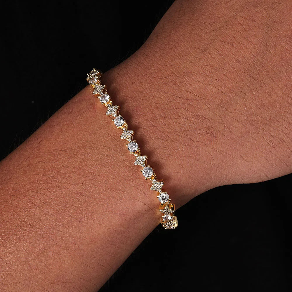 SUN-STAR TENNIS BRACELET - GOLD
