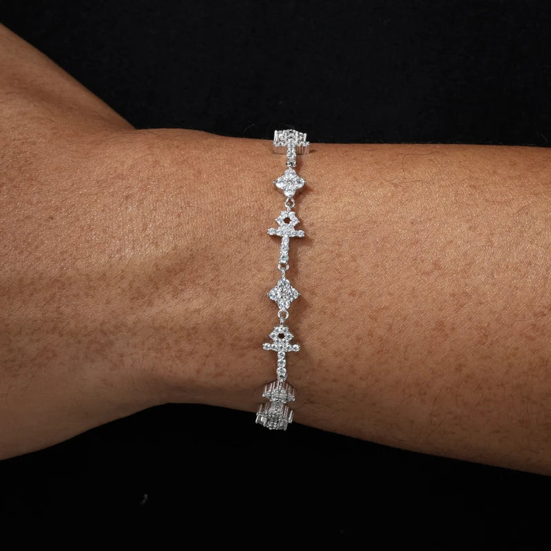 ICED OUT ANKH CROSS BRACELET