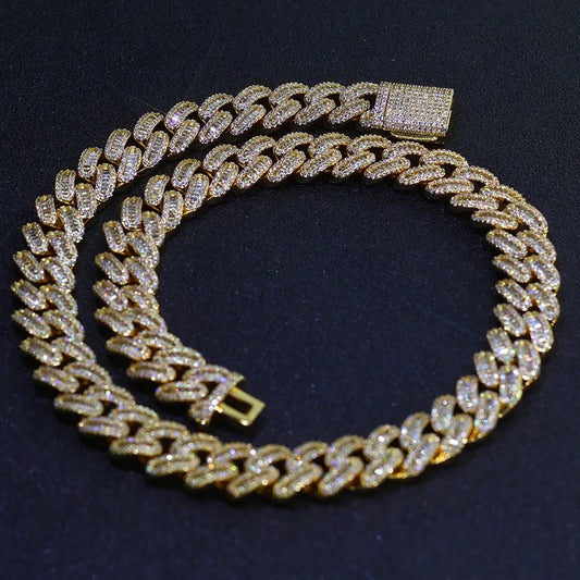 15MM IMPERIAL PRONG-SET CUBAN CHAIN - GOLD