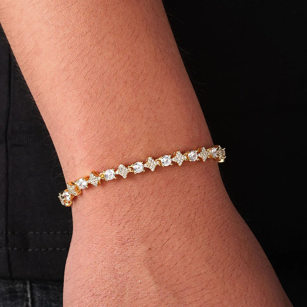 SUN-STAR TENNIS BRACELET - GOLD