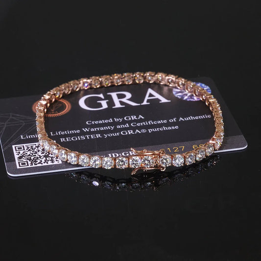 5MM VVS MOISSANITE TENNIS BRACELET - ROSE GOLD