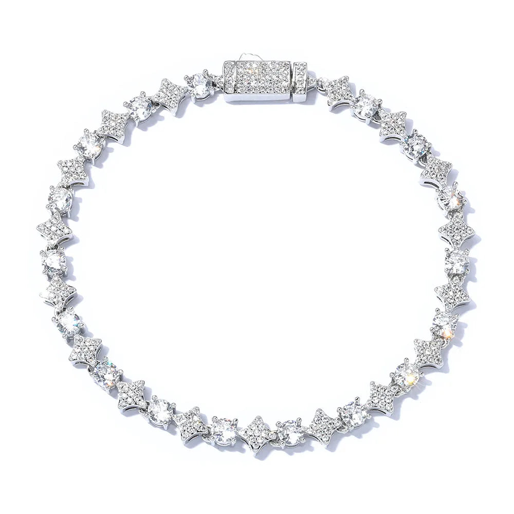 SUN-STAR TENNIS BRACELET - WHITE GOLD