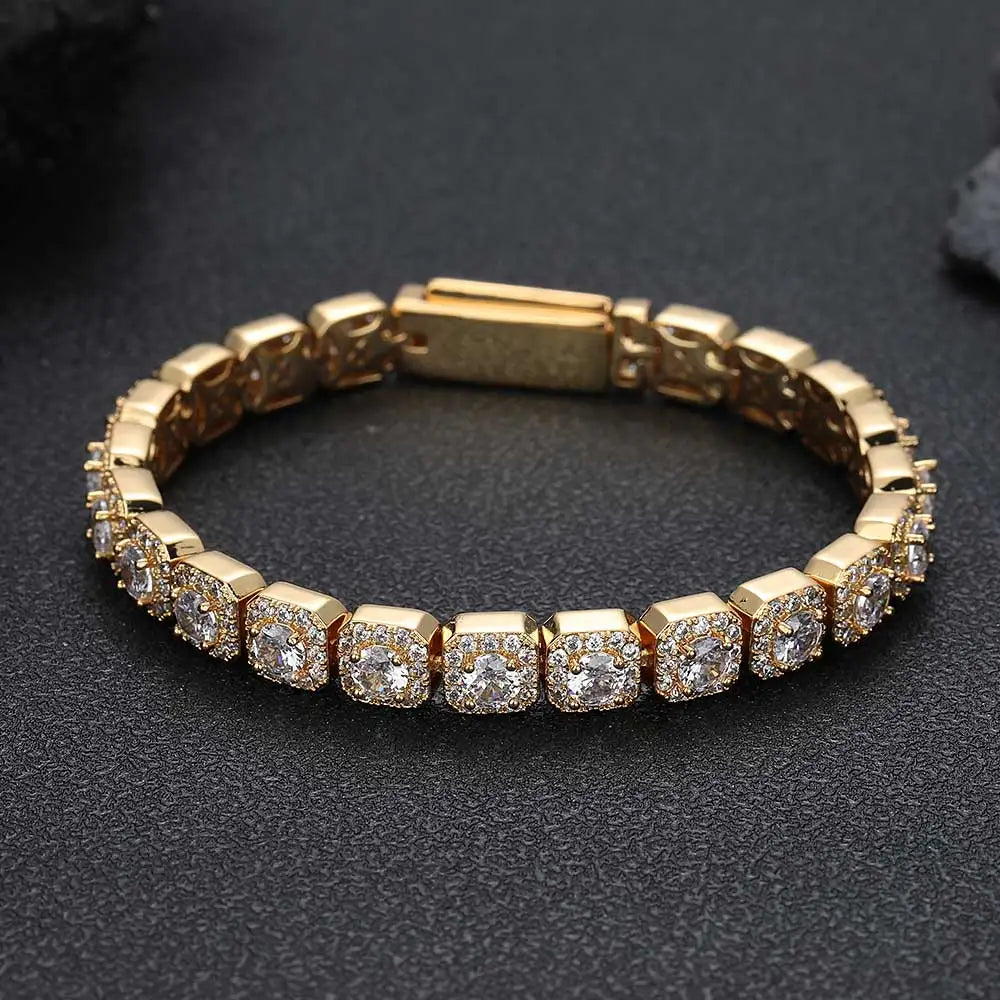 CLUSTERED TENNIS BRACELET - GOLD