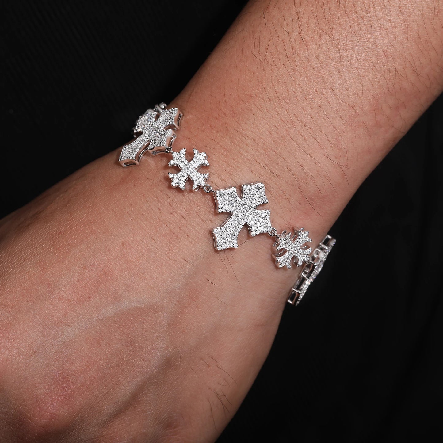 ICED OUT CROSS BRACELET