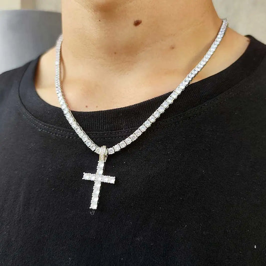 CROSS PENDANT WITH TENNIS CHAIN