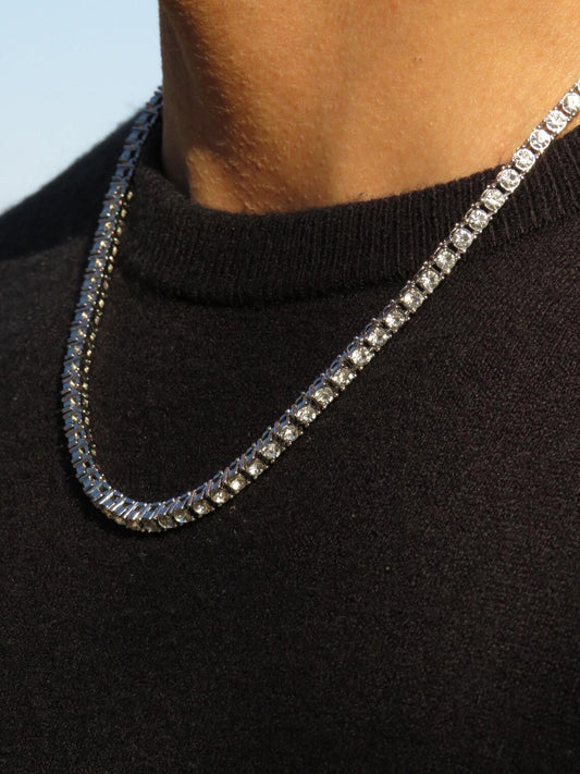 4MM TENNIS CHAIN - WHITE GOLD